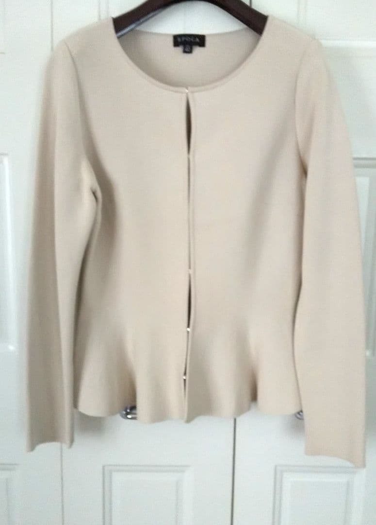 ☆*☆様 EPOCA エポカ★ノーカラーペプラム ニットジャケット ★ベージュ