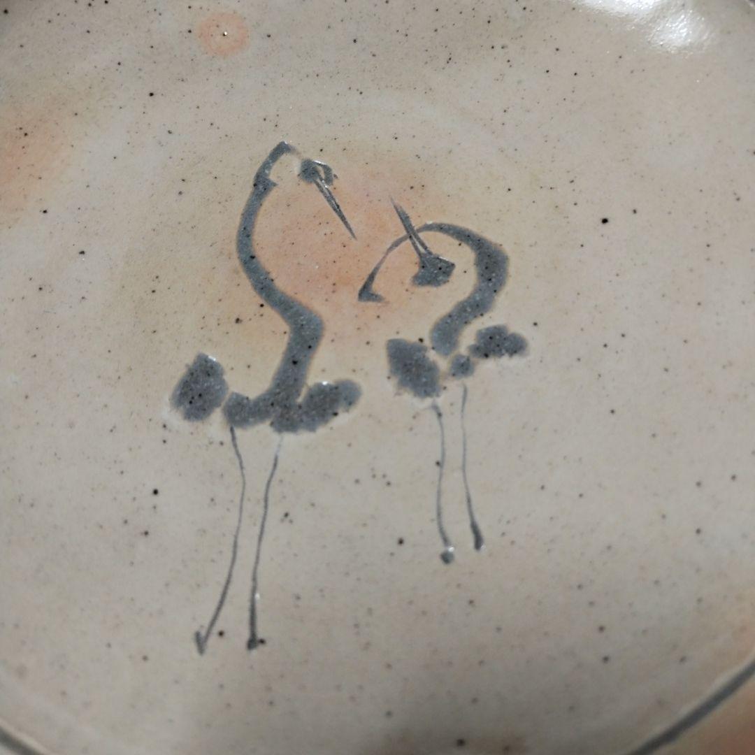 〔白化粧　搔落　鶴文鉢〕久兵衛