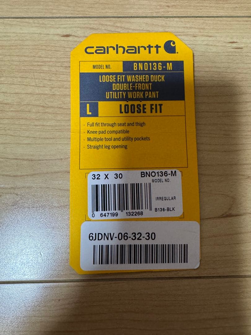 Carhartt 黒 ワークパンツ