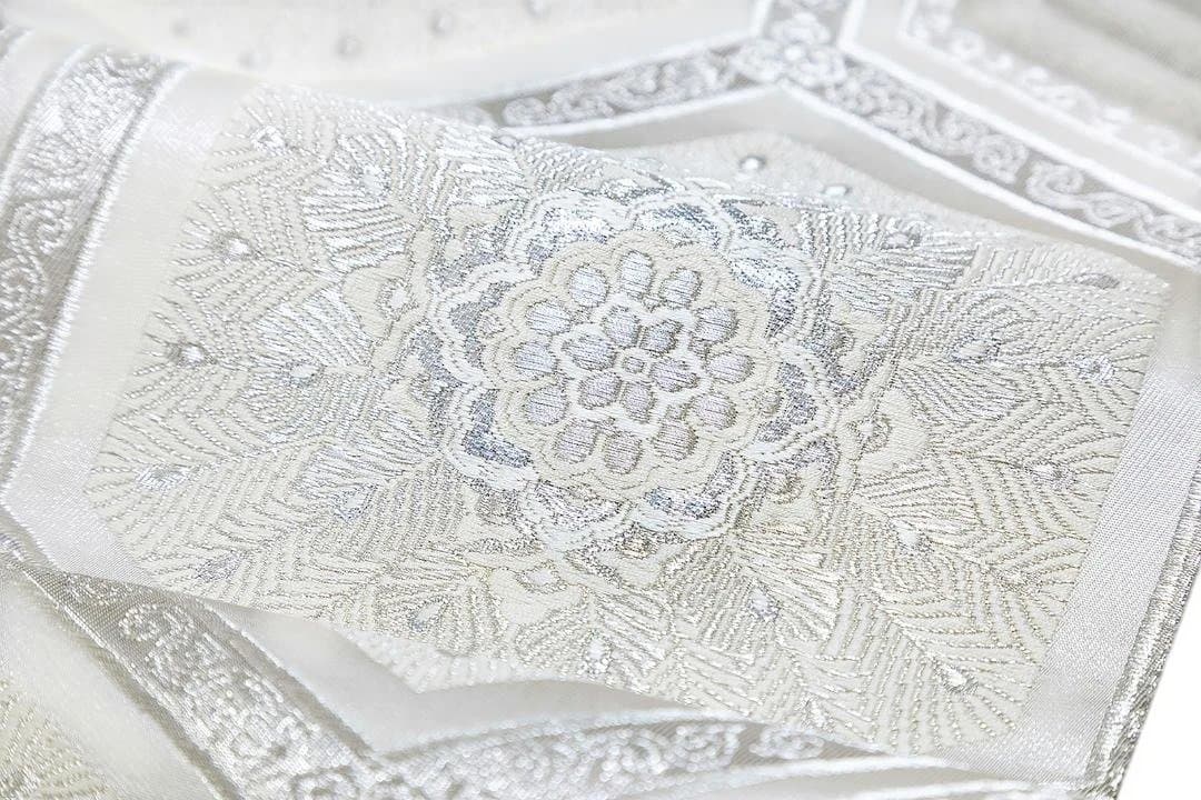 お正月値下げセール！！美品 正絹 リサイクル 礼装袋帯 銀糸 六通織 亀甲華文