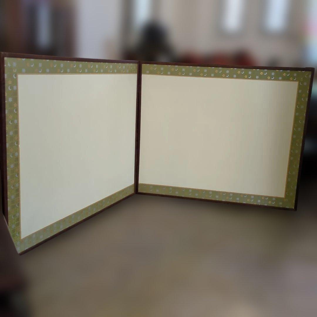 風炉先屏風　屏風　両面開き　銀紙　茶道具　茶道　間仕切り