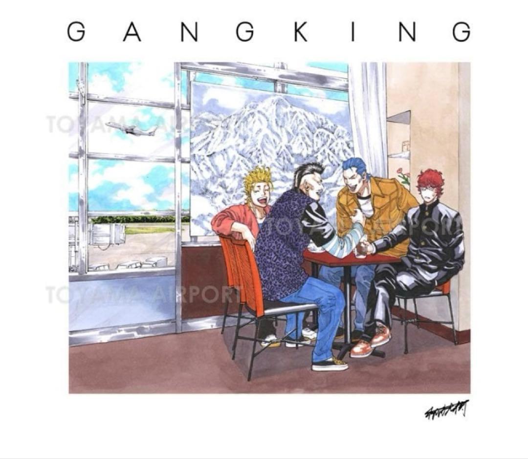 【M size】ギャングキング 富山空港限定 Tシャツ 黒白GANGKING