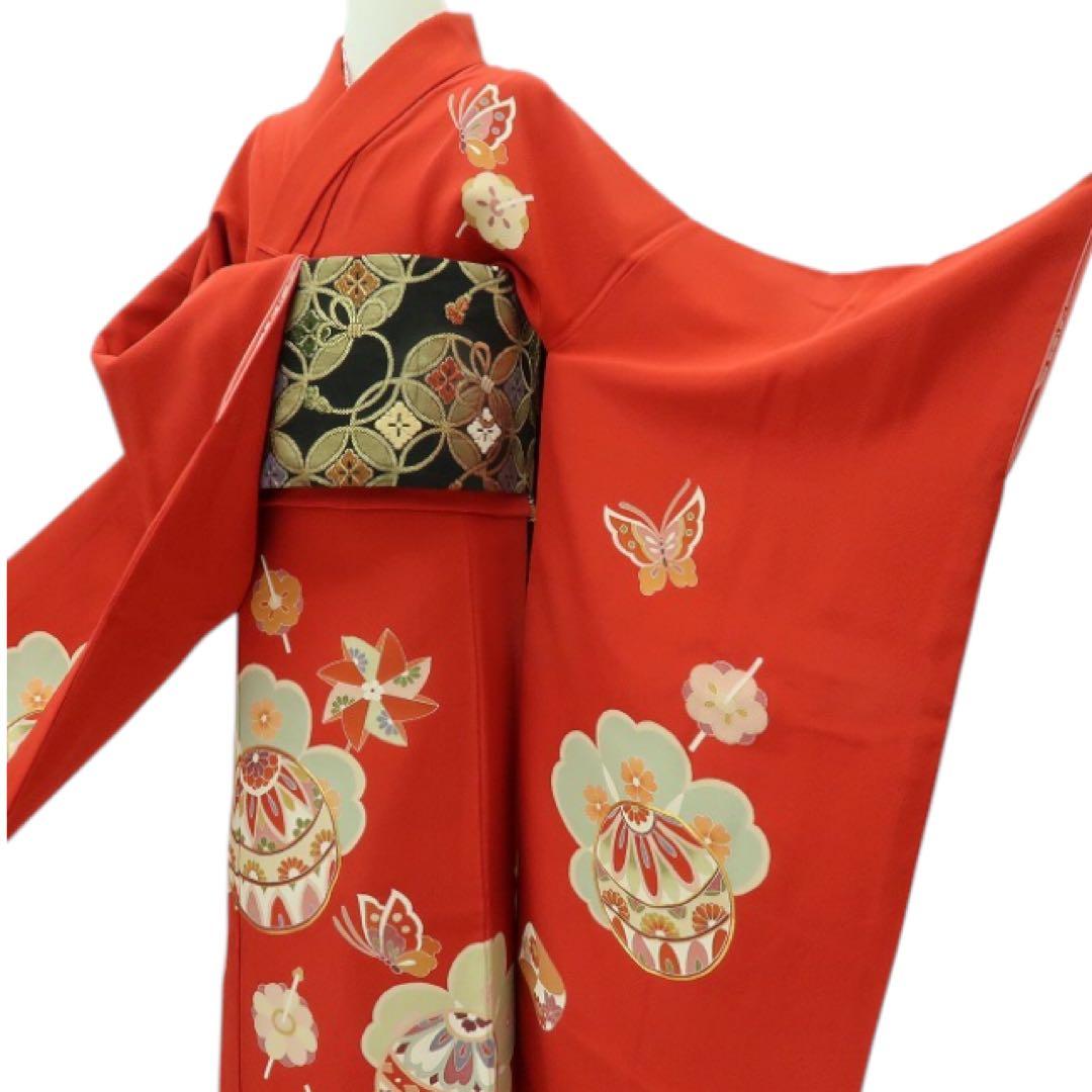 塩✺美品 正絹 七五三 ７歳 女児 四つ身着物 金駒刺繍 B19