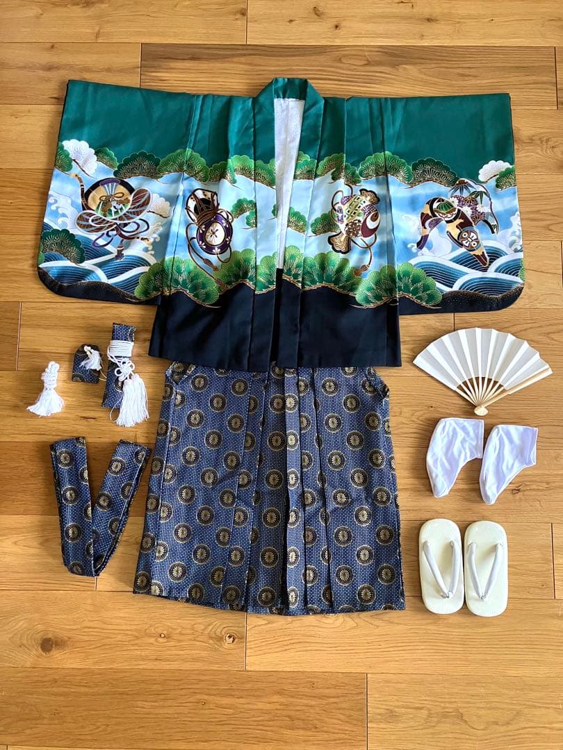 【七五三】羽織、袴セット　５歳男児用