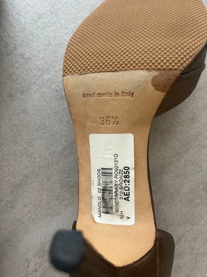 MANOLO BLAHNIK ブラウンオープントゥヒール361/2マノロブラニク