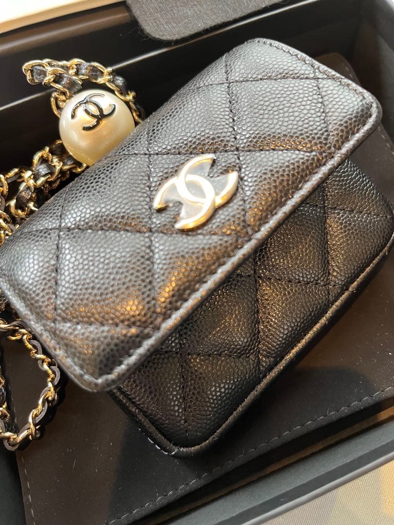 シャネル　フラップ　ケース　カードケース　ミニチェーンウォレット