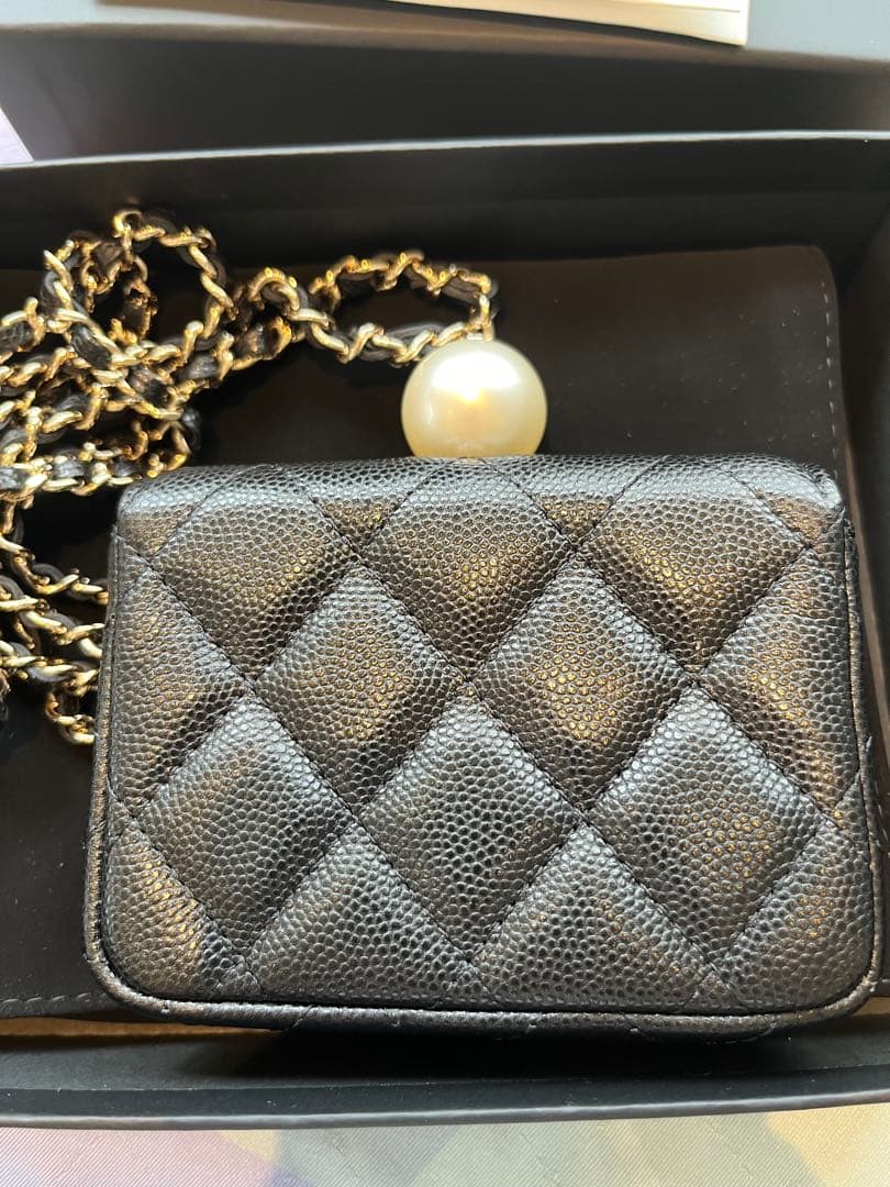 シャネル　フラップ　ケース　カードケース　ミニチェーンウォレット