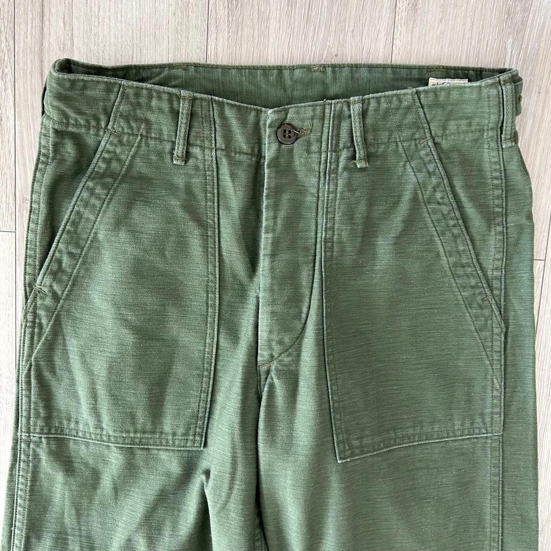 orSlow オアスロウ ベイカーパンツ ファティーグ Sオリーブ ボタンフライ