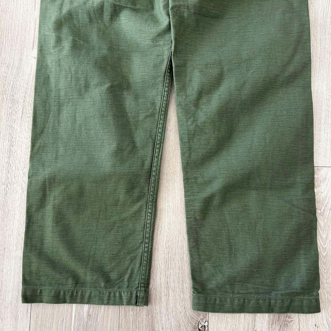 orSlow オアスロウ ベイカーパンツ ファティーグ Sオリーブ ボタンフライ