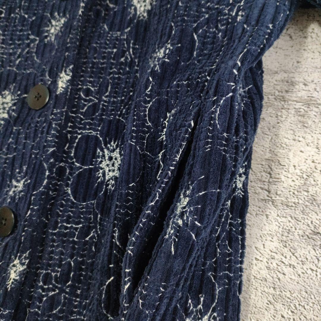 Sally Scott　フラワー刺繍 太畝コーデュロイ ノーカラージャケット