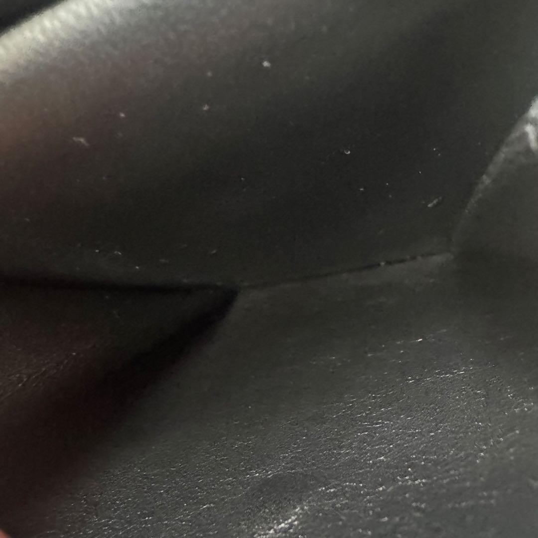 SAINT LAURENT クロコ型押し エンボスレザー 二つ折り財布 ブラック