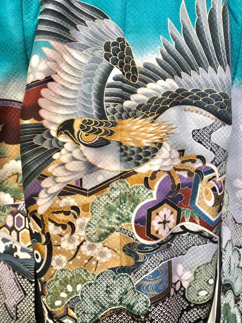 七五三　5歳　男の子　日本製　刺繍　絞り柄　羽織　着物　袴　セット　男児　五歳