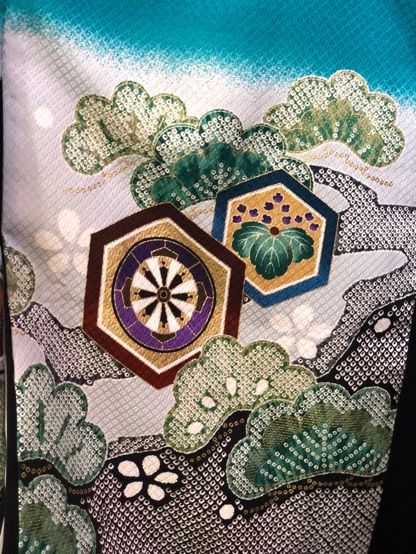 七五三　5歳　男の子　日本製　刺繍　絞り柄　羽織　着物　袴　セット　男児　五歳