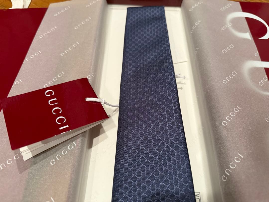 専用 SALE⭐︎新品未使用 箱•袋付きGUCCIネクタイ ブルー
