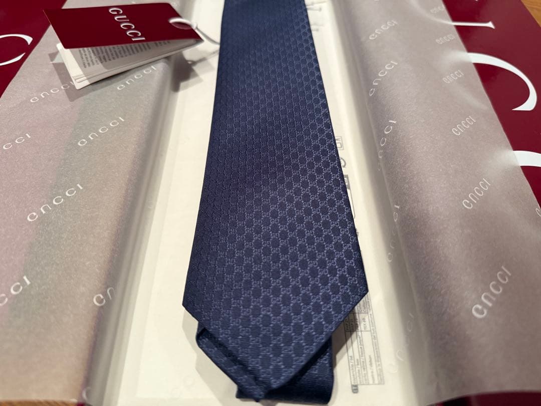 専用 SALE⭐︎新品未使用 箱•袋付きGUCCIネクタイ ブルー