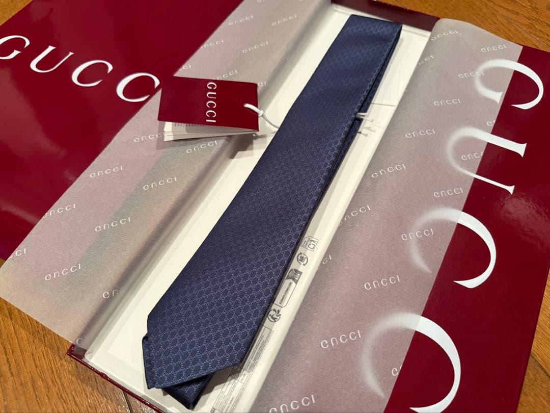 専用 SALE⭐︎新品未使用 箱•袋付きGUCCIネクタイ ブルー