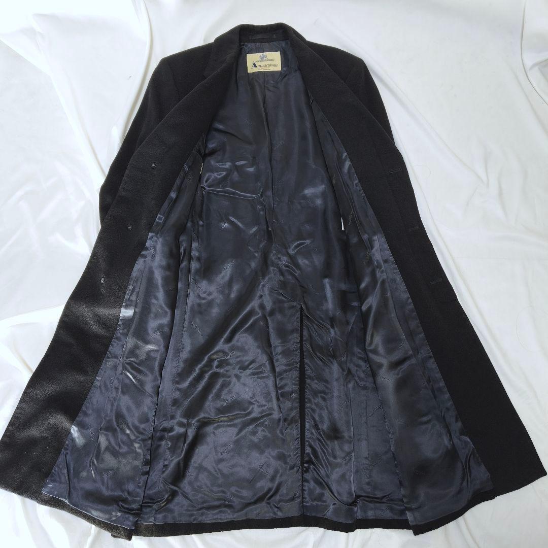 美品✨アクアスキュータム カシミヤ100% チェスターコート 比翼仕立て 黒