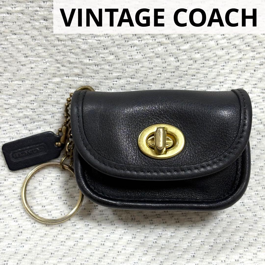 小物 90s VINTAGE COACH 7012 CITY KEY FOB BLK