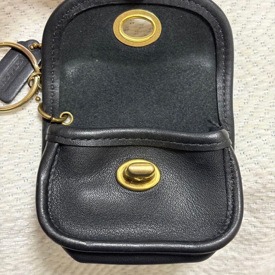小物 90s VINTAGE COACH 7012 CITY KEY FOB BLK