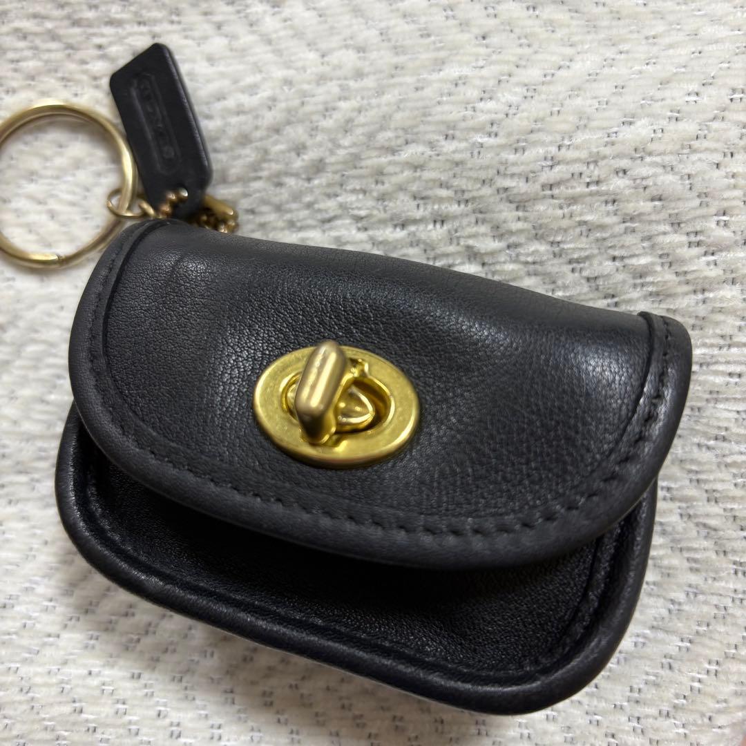小物 90s VINTAGE COACH 7012 CITY KEY FOB BLK