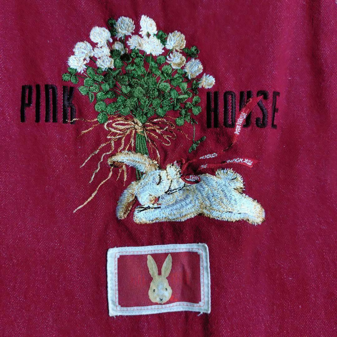 PINK HOUSE うさぎ刺繍 サロペットジャンパースカート