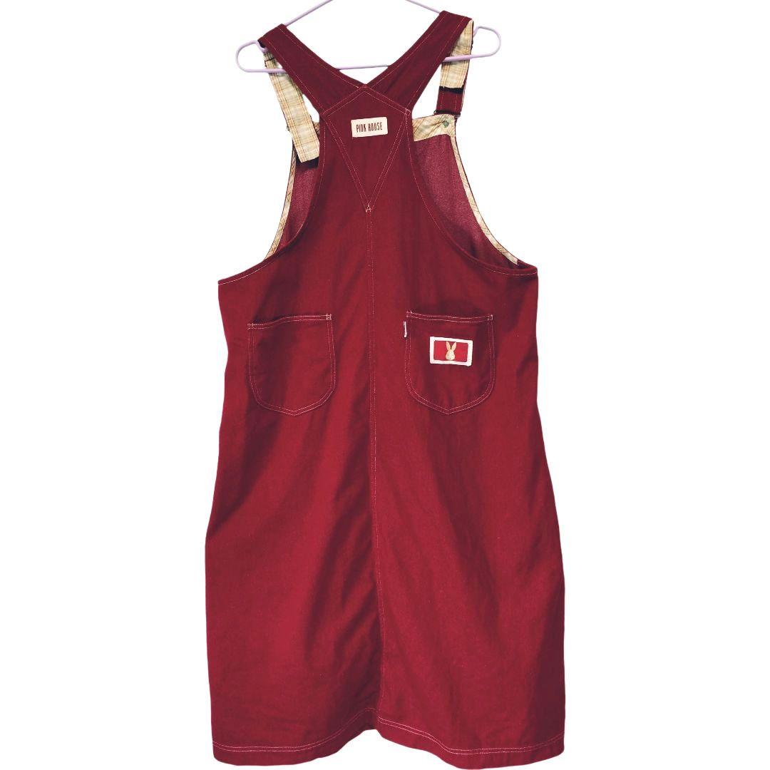 PINK HOUSE うさぎ刺繍 サロペットジャンパースカート