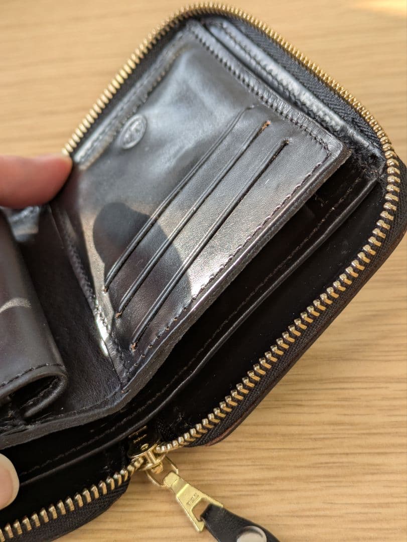 CLERK  グレンロイヤル 黒 レザー 二つ折り財布