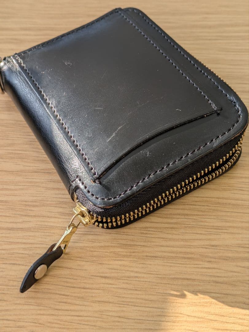 CLERK  グレンロイヤル 黒 レザー 二つ折り財布