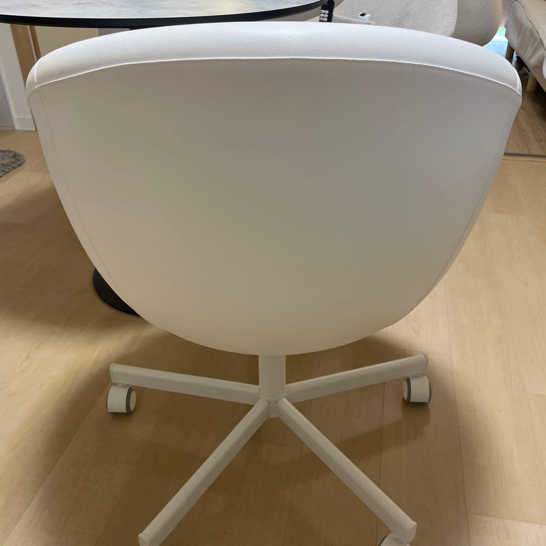 【9/30まで最終価格】IKEAホワイトラウンドデスクチェア 回転チェア