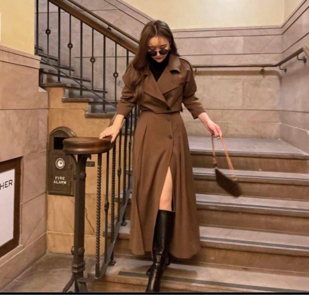 mavimoon thetoe トレンチコート ブラウン　3点セット