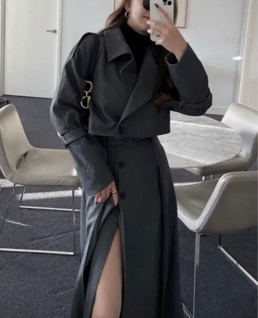 mavimoon thetoe トレンチコート ブラウン　3点セット