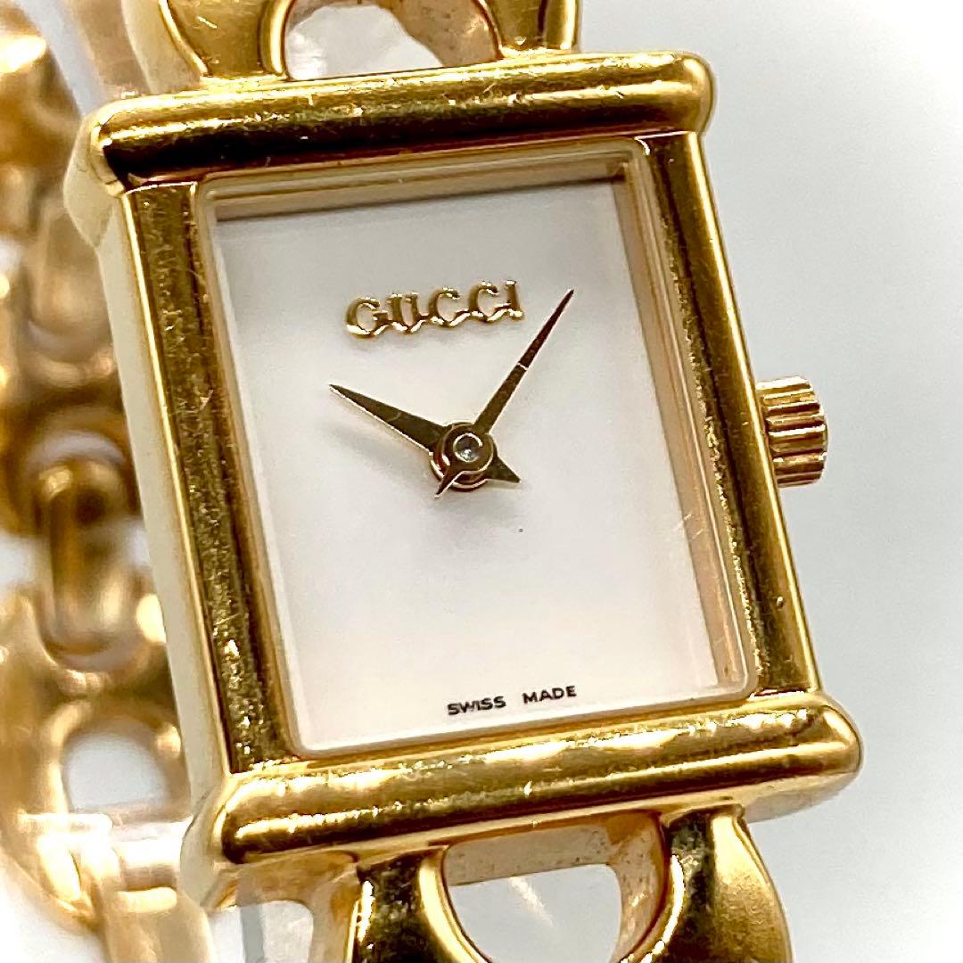 【稼動】 グッチ 腕時計 チェンジベルト 1800L 交換ベルト3色 ゴールド
