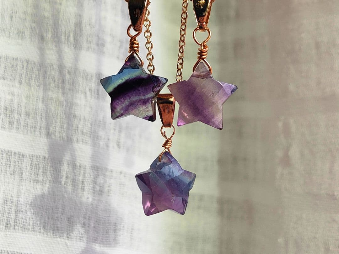 フローライト　ハンドメイドネックレス3点