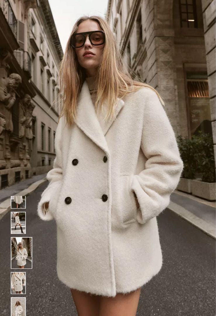 ZARA ブレークダブルブレストミディ丈コート