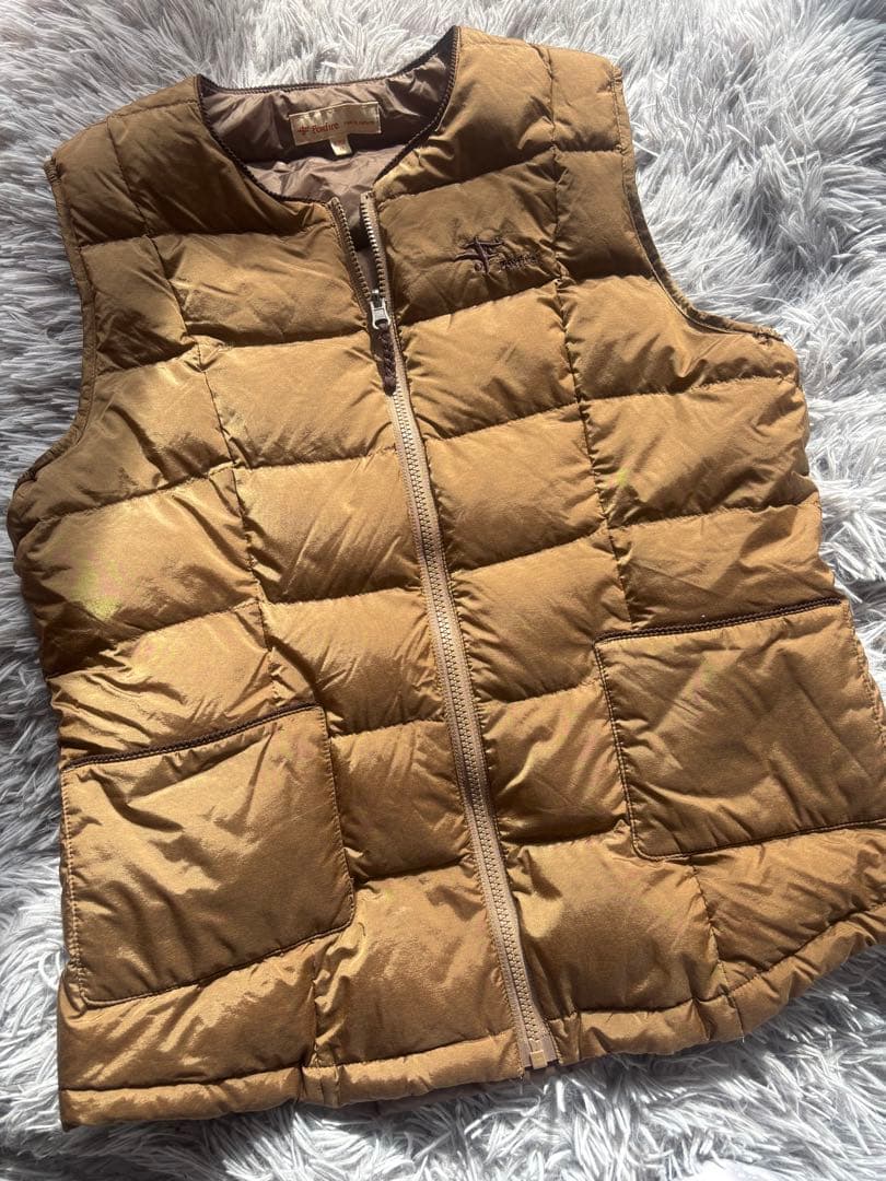 Foxfire ブラウン ダウンベスト M ノースフェイス　モンクレール好きの方