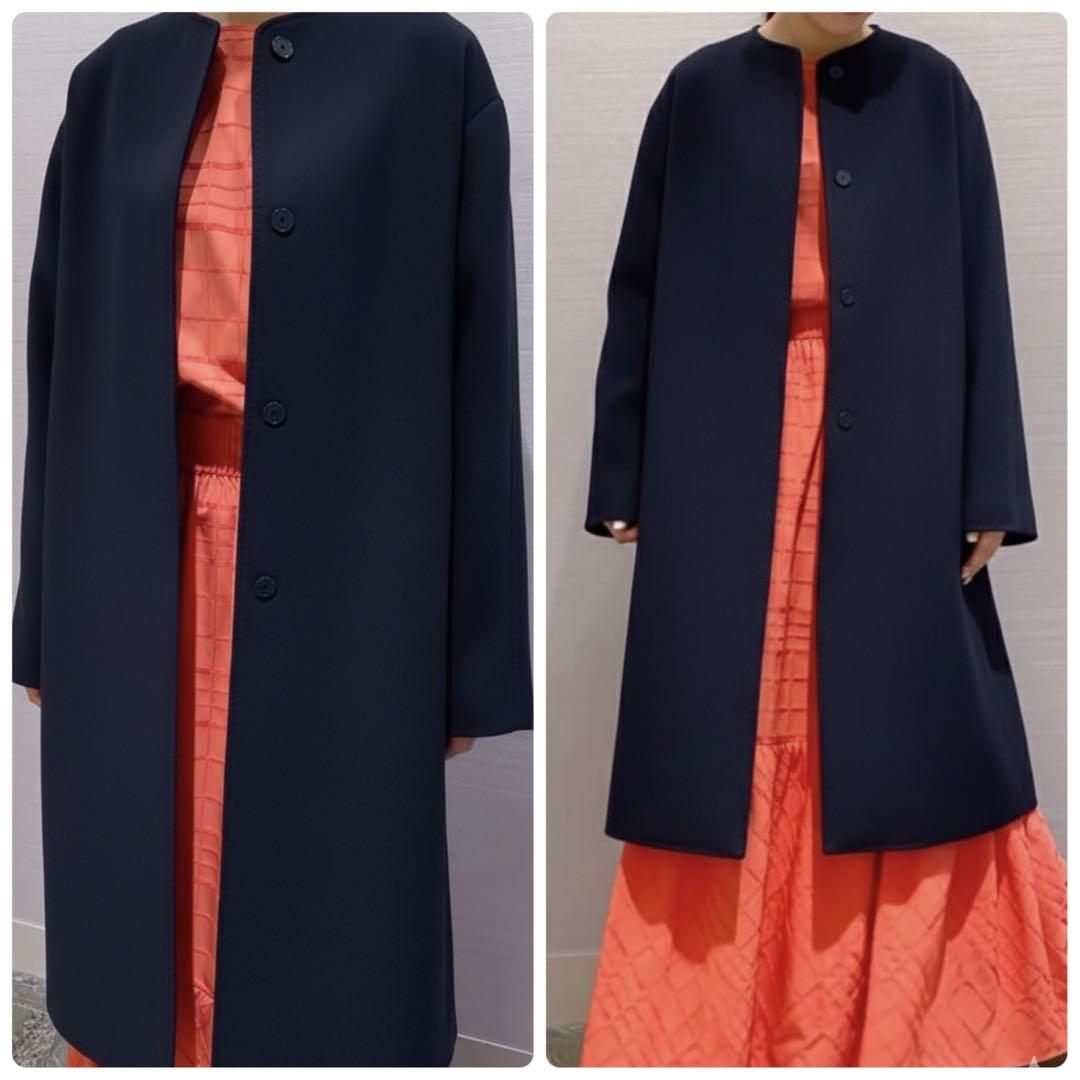 【ADORE】定価6.8万　トリプルクロスコート　ノーカラーコート　オケージョン