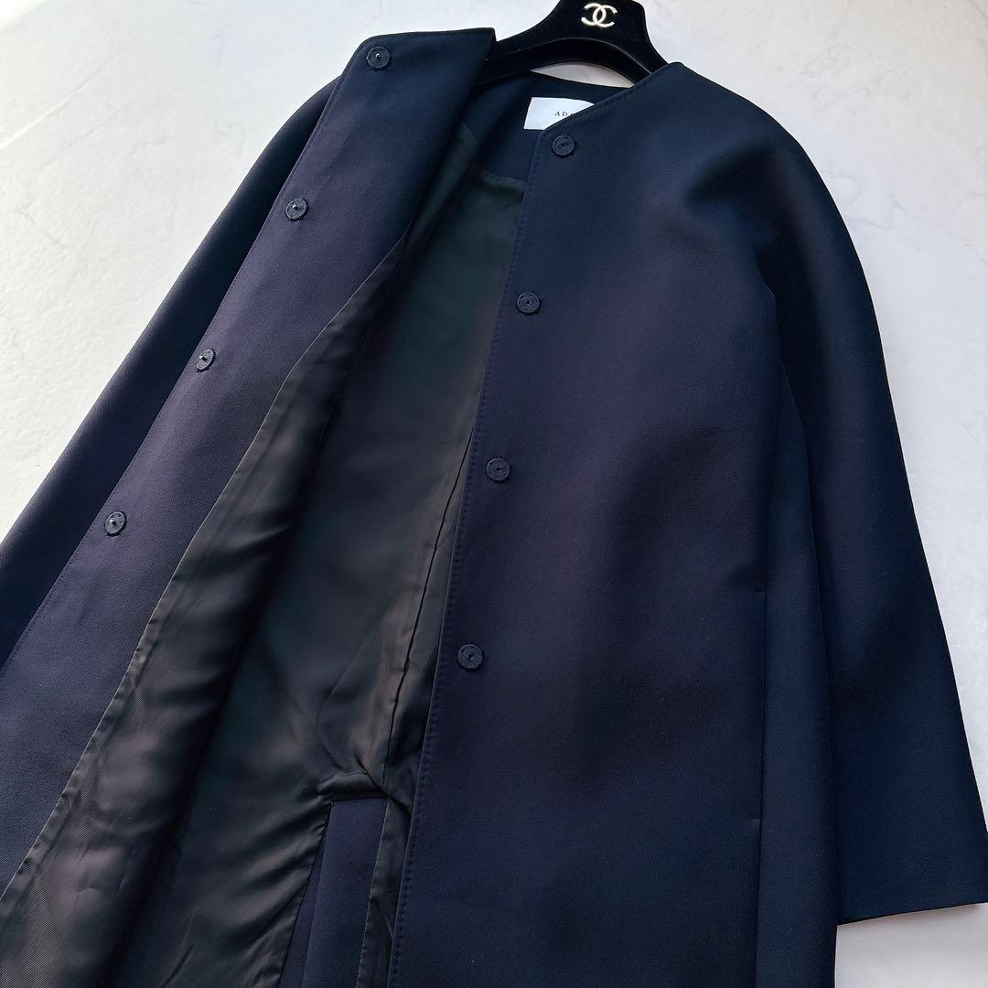 【ADORE】定価6.8万　トリプルクロスコート　ノーカラーコート　オケージョン
