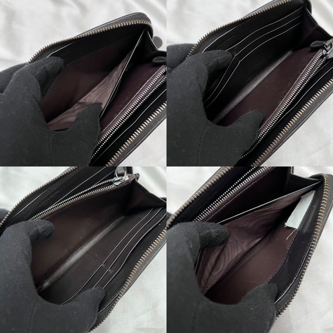 ◇極美品◇ボッテガヴェネタ　長財布　ラウンドファスナー　ダークブラウン　レザー