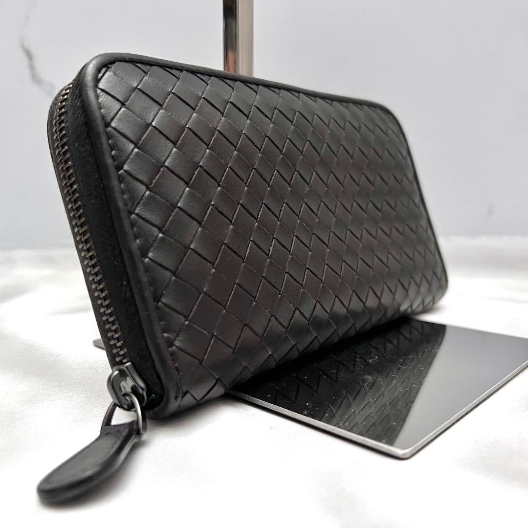 ◇極美品◇ボッテガヴェネタ　長財布　ラウンドファスナー　ダークブラウン　レザー