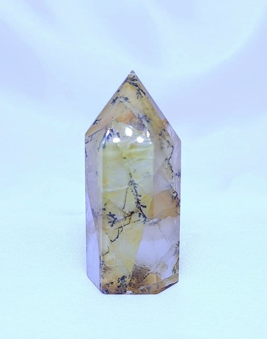 高品質　デンドリティック　ゴールデンヒーラー　共生　水晶　ポイント　六角柱