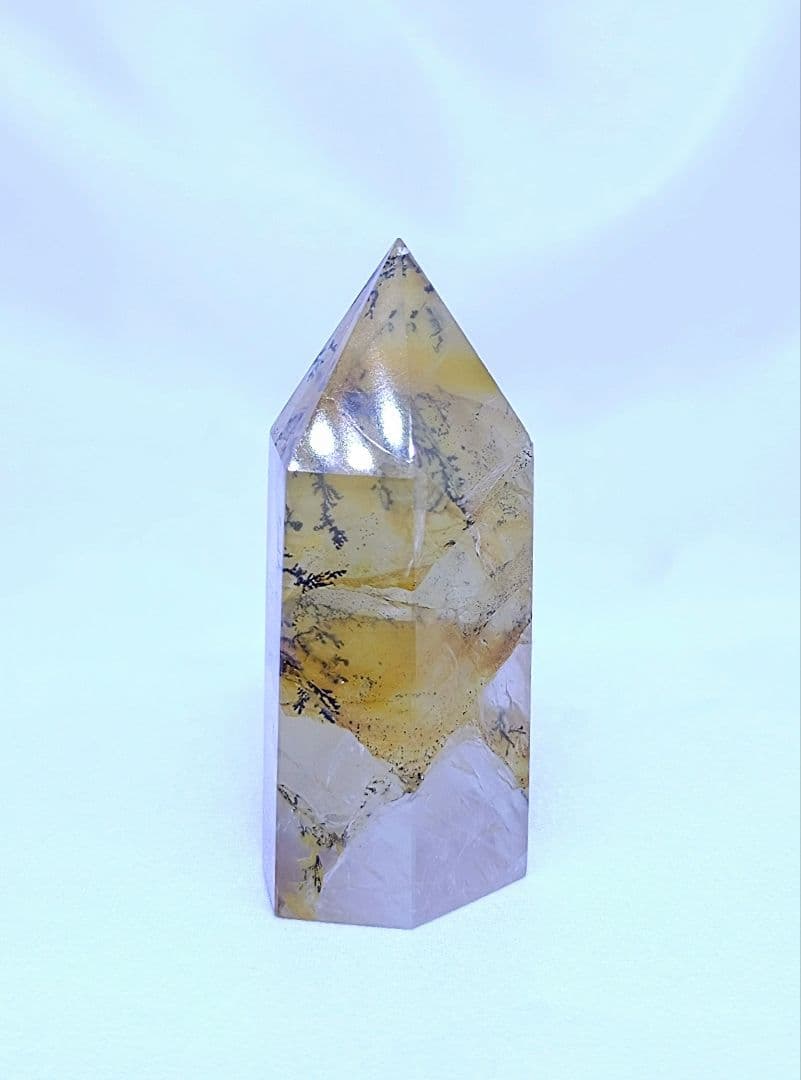 高品質　デンドリティック　ゴールデンヒーラー　共生　水晶　ポイント　六角柱