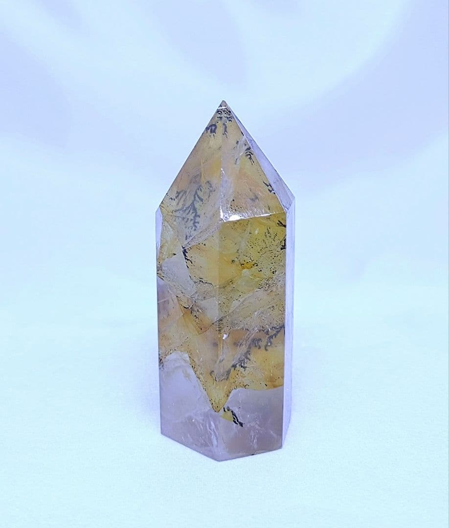 高品質　デンドリティック　ゴールデンヒーラー　共生　水晶　ポイント　六角柱