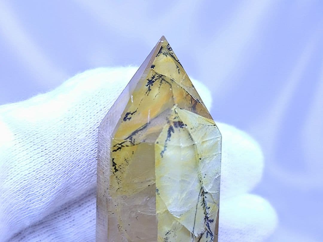 高品質　デンドリティック　ゴールデンヒーラー　共生　水晶　ポイント　六角柱