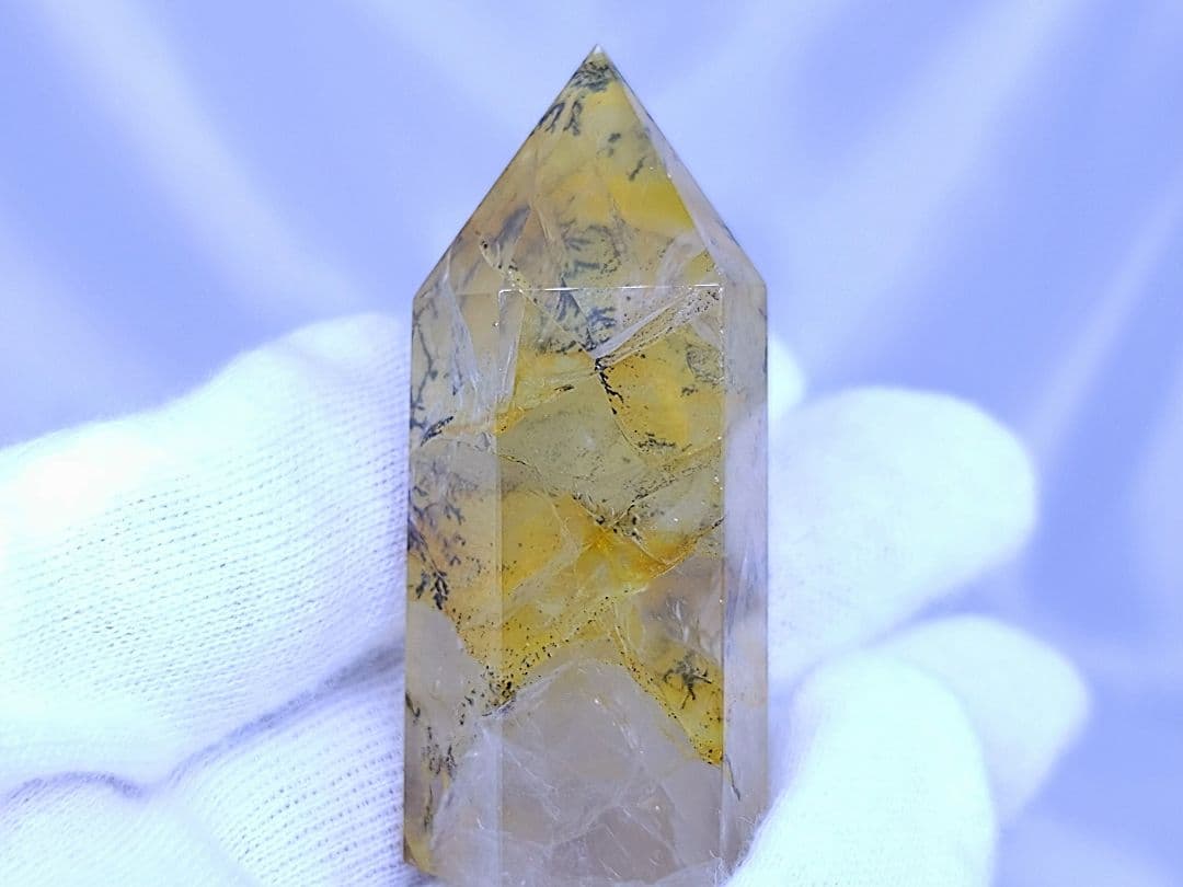 高品質　デンドリティック　ゴールデンヒーラー　共生　水晶　ポイント　六角柱