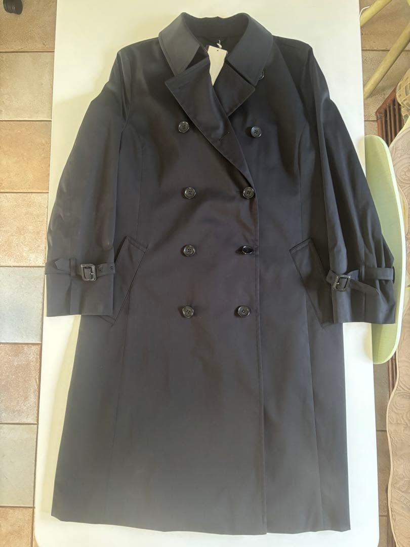 23区ブラック トレンチコート 大きいサイズ46 取り外しベスト付き