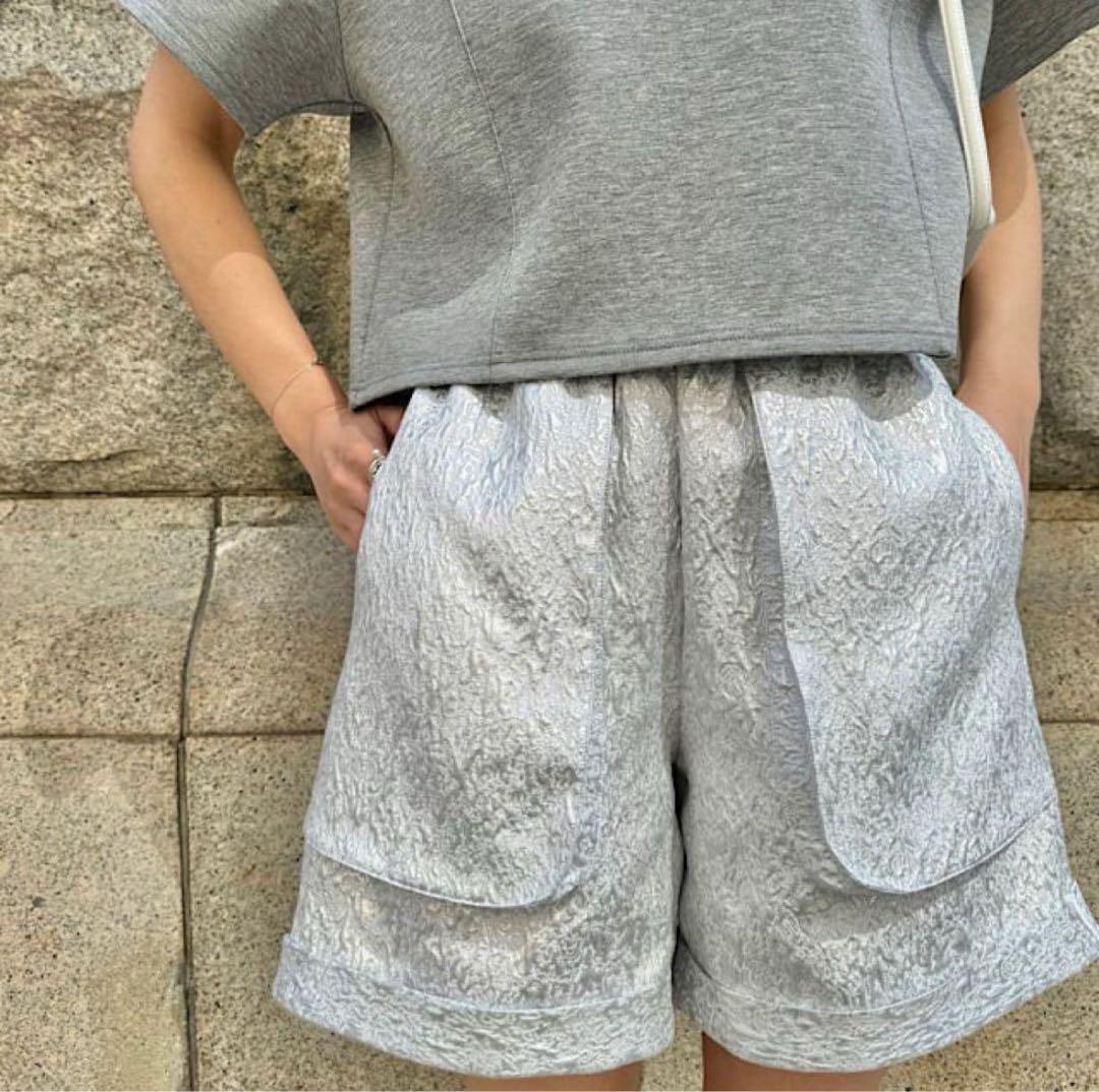 LINKABLE ジャガードショートパンツ 【シルバーS】