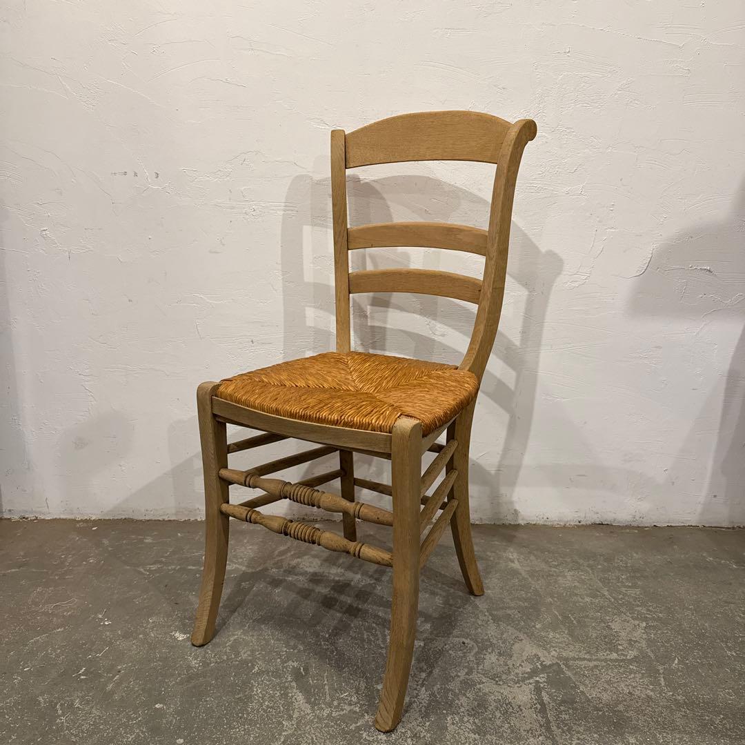 年末年始saleダイニングチェア　カフェチェア　藁座面　剥離　1
