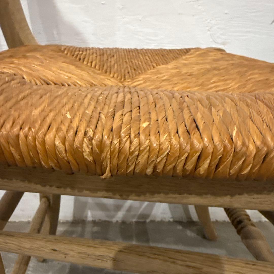 年末年始saleダイニングチェア　カフェチェア　藁座面　剥離　1