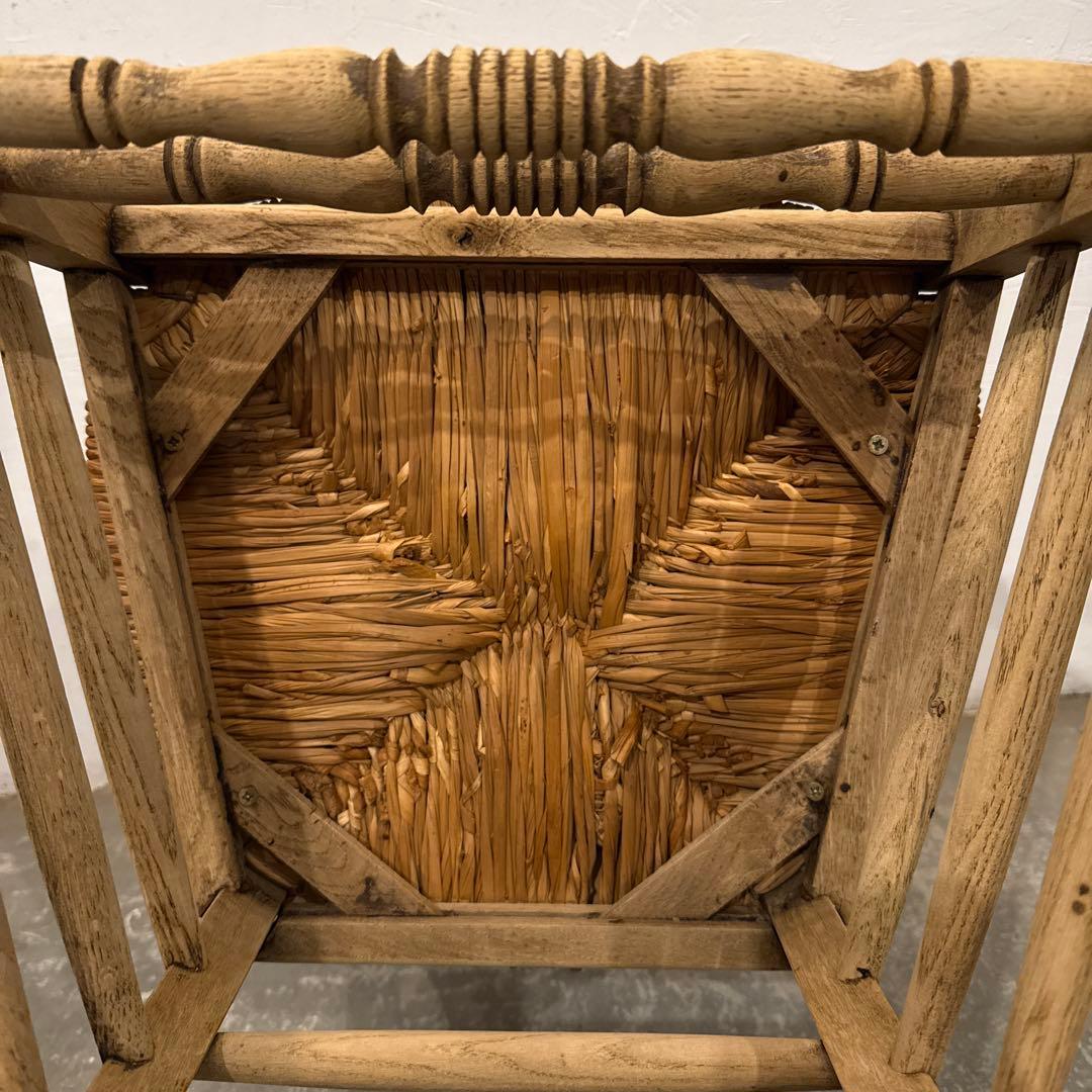 年末年始saleダイニングチェア　カフェチェア　藁座面　剥離　1