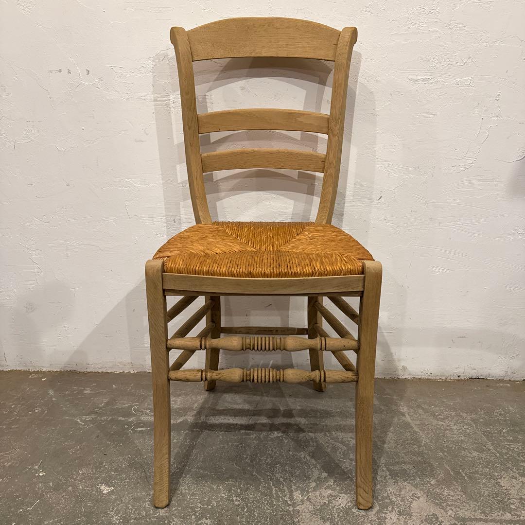 年末年始saleダイニングチェア　カフェチェア　藁座面　剥離　1